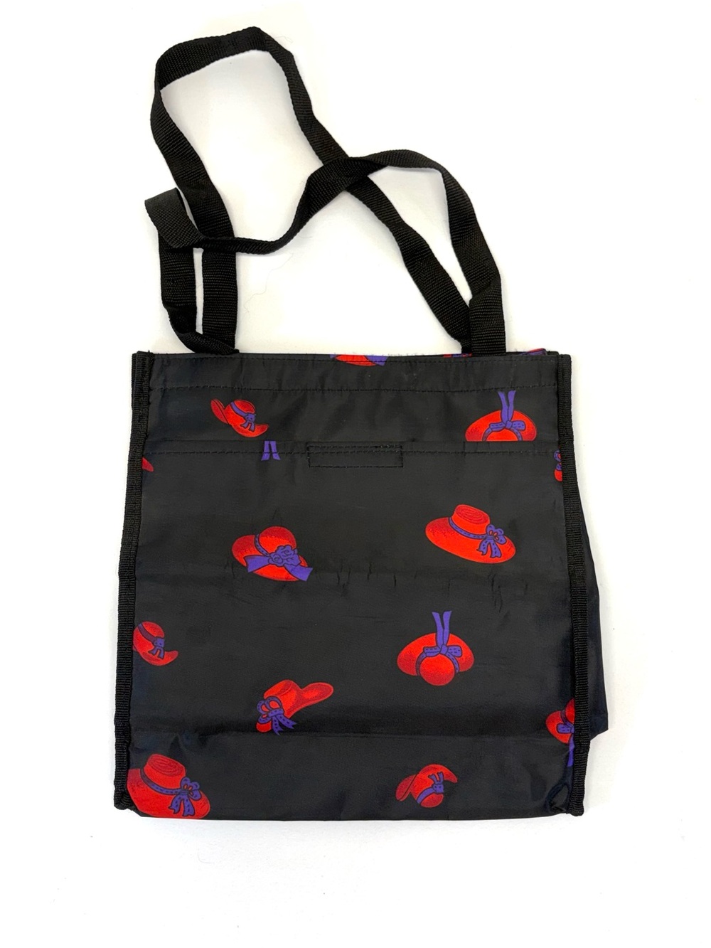 NWOT Red Hat Society Black Nylon Shoulder Tote Bag 13x11.5